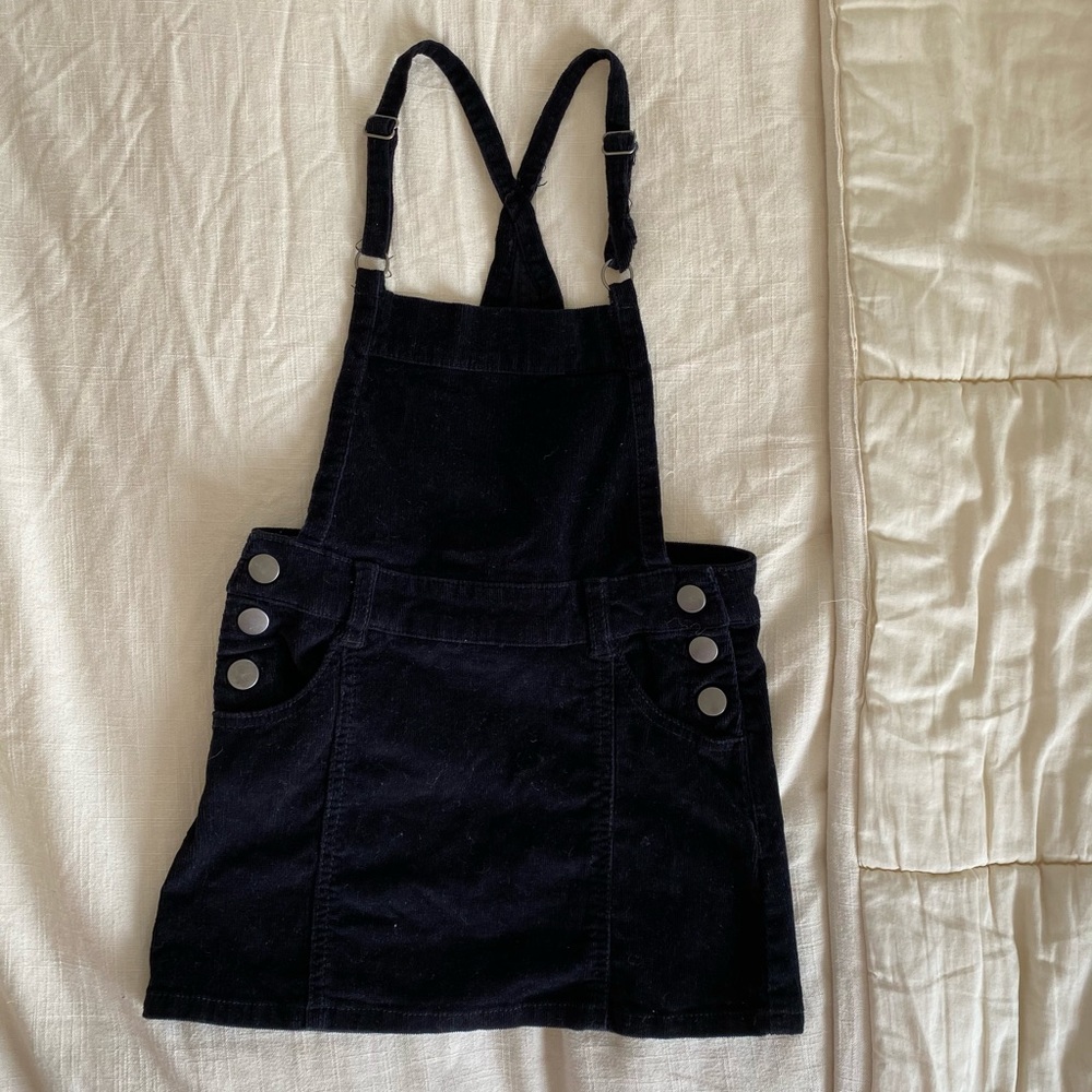 Girls black corduroy overall dress size xs 4/5
